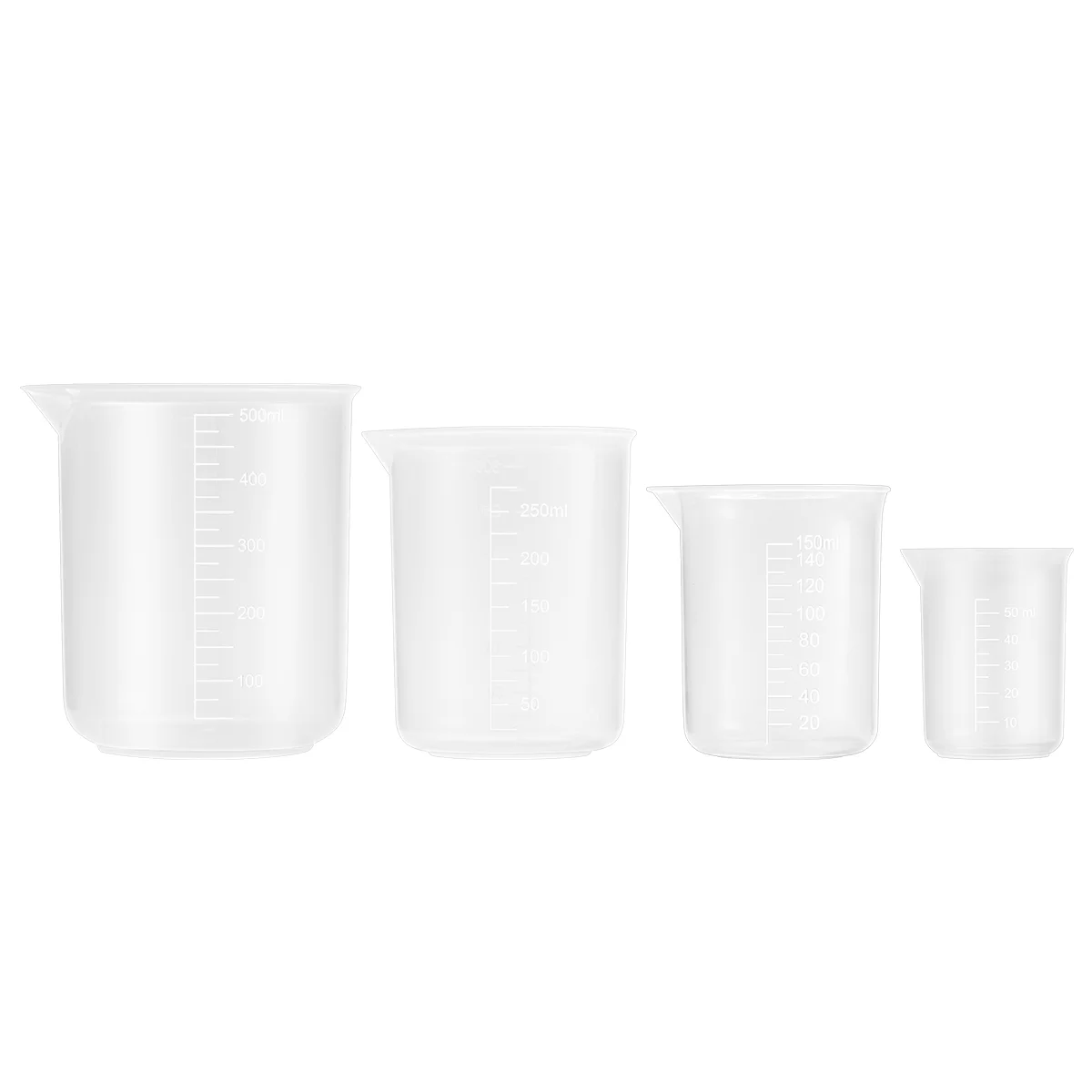 

Clear Graduated Cups Measuring Cups, Transparent Scale Cups Cup Container 50ml// 150ml/ 250ml/ 500ml Capacity Beaker
