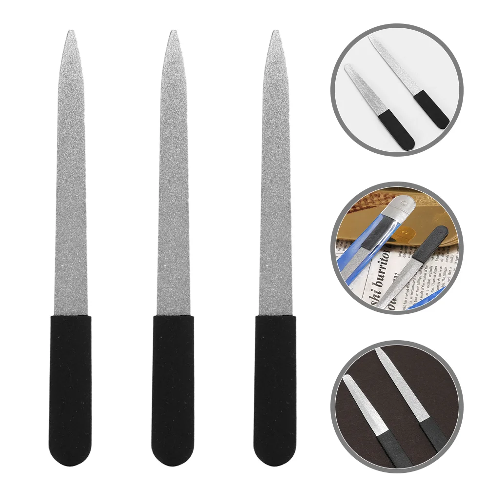 

3 шт., металлические пилки для ногтей из нержавеющей стали