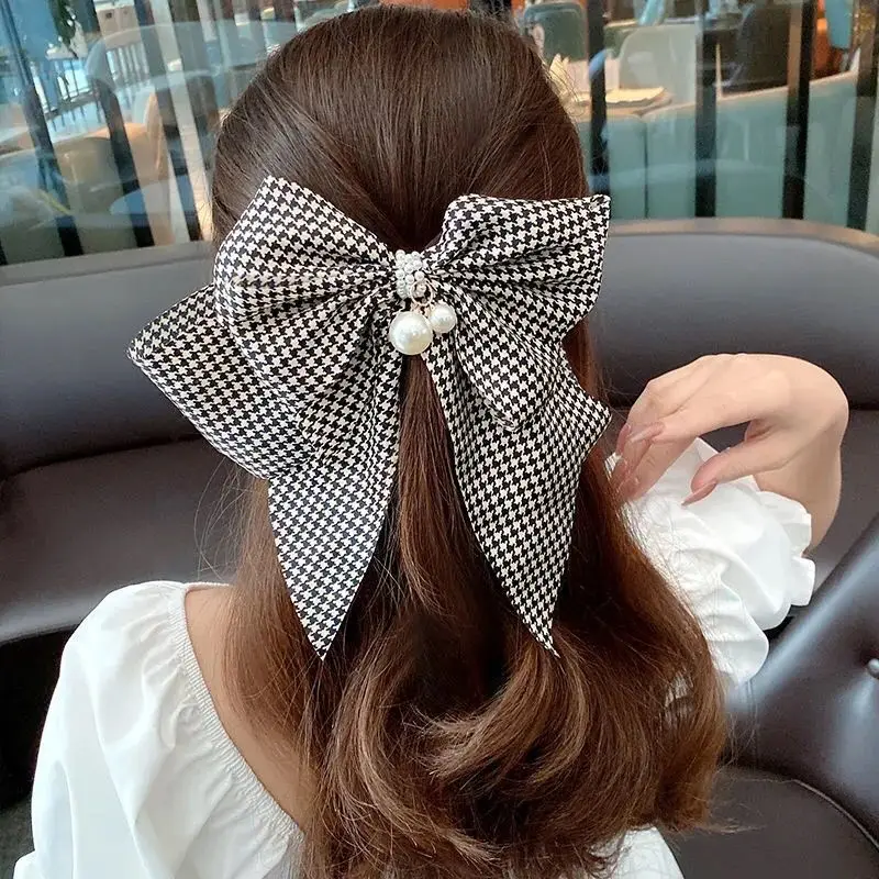 

Fashion Korean Hair Clip Boutique Fabric Bowknot Hairgrip Rhinestone Luxury Hair Accessories for Women Girls Hair Bow