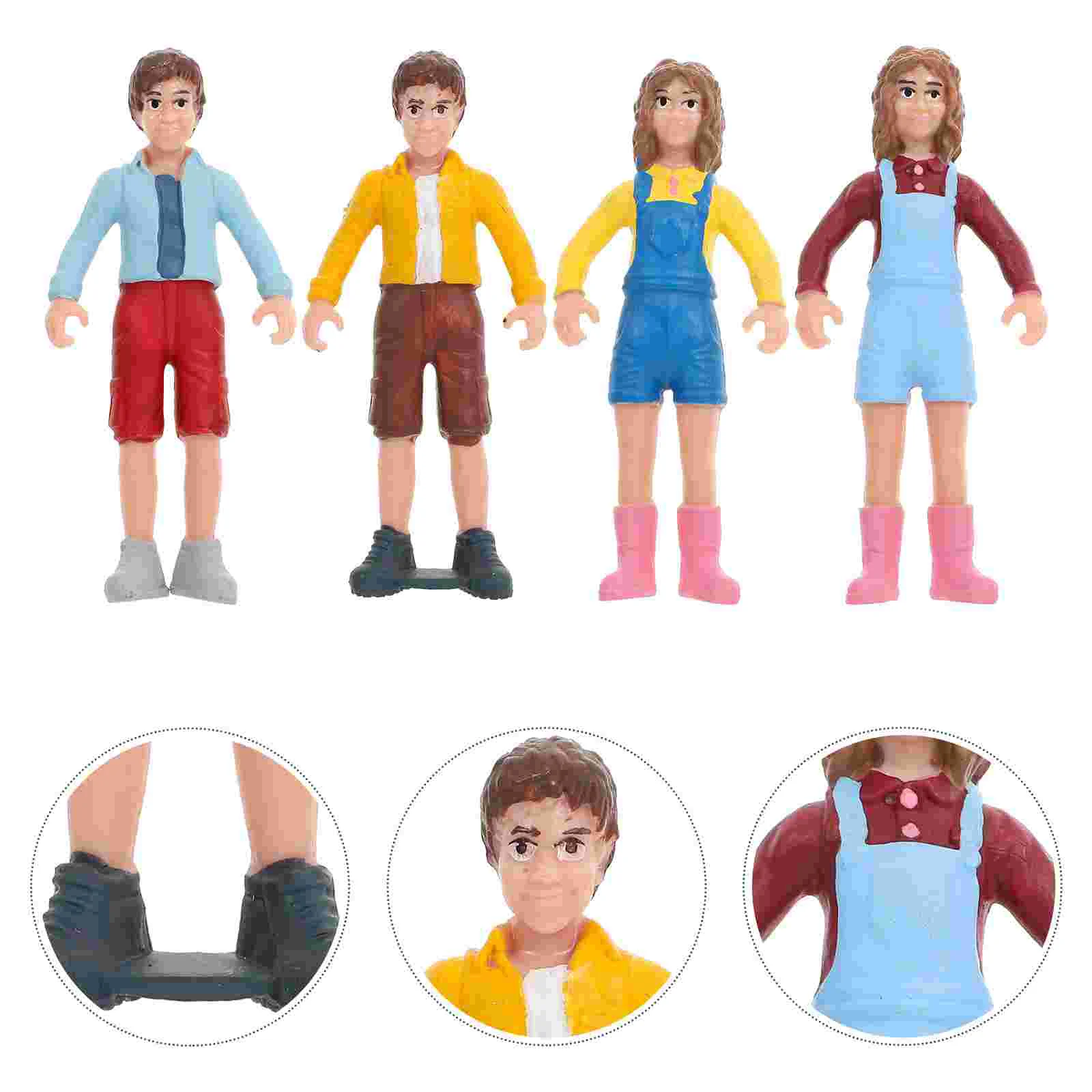 

Character Model Figure Adornments Yellow Coat Micro Landscape Decors Mini Pvc Layout Props Models