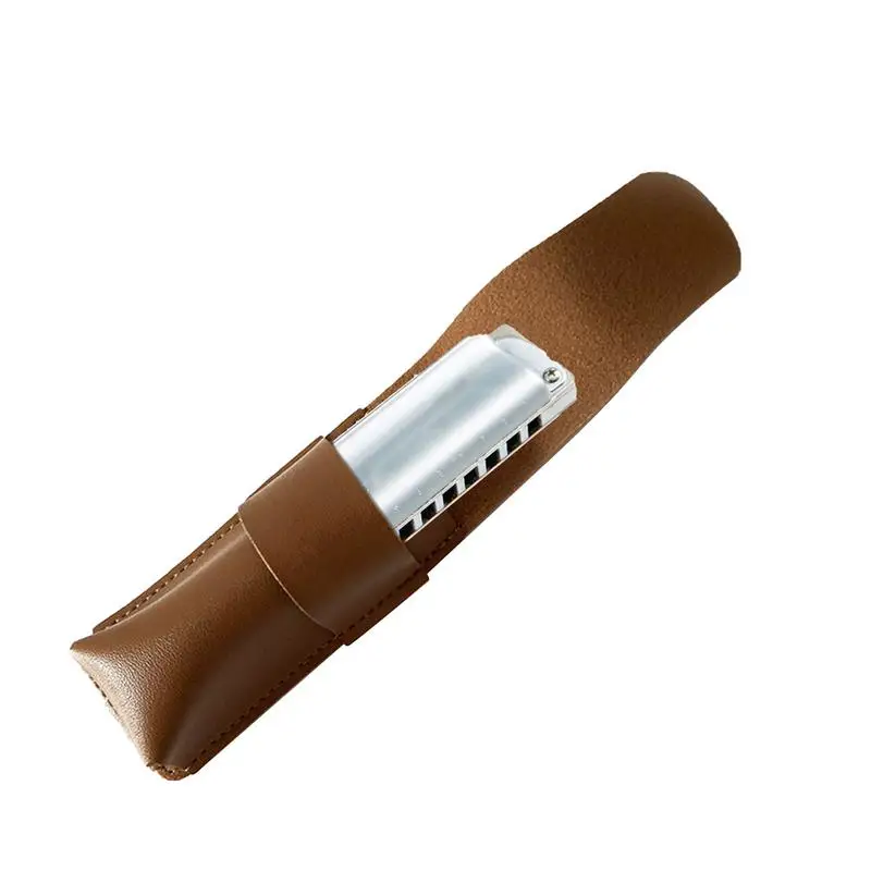 

Harmonica Case Portable Single Harmonica Holder Bag PU Leather Harmonica Container Harmonica Case For Student Musician Beginner