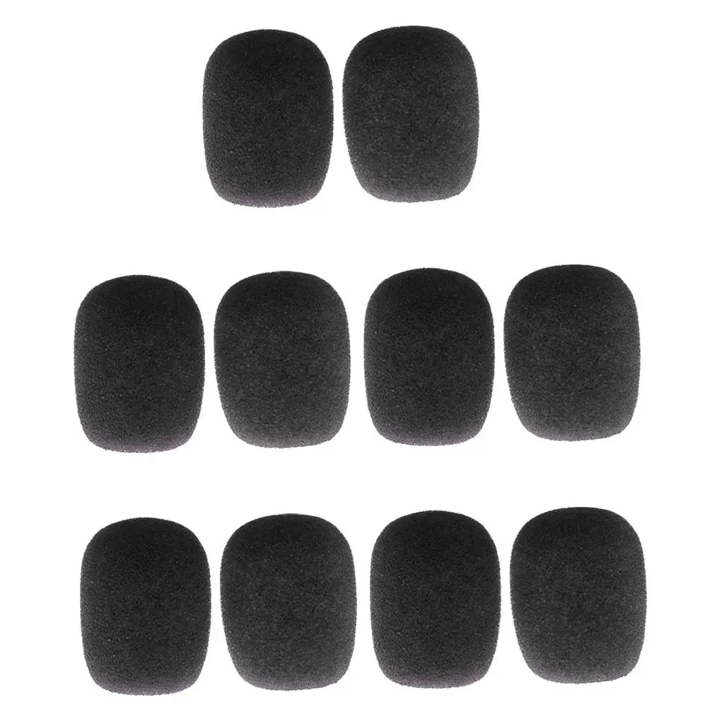 

10 Pieces Small Lapel Tie Microphone Sponges Cover 28 x 22 x 8mm