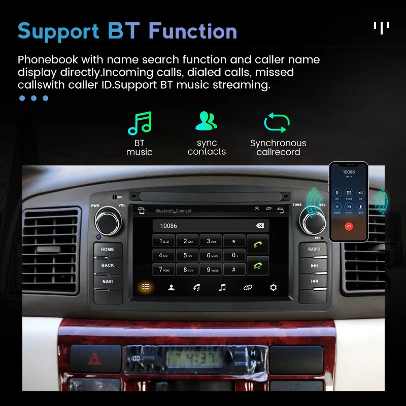 Autoradio 4core Car Multimedia Video Player For Toyota Corolla Altis E120 2000-2006 F3 2003-2013 2Din WIFI Carplay SWC BT NO Dvd |