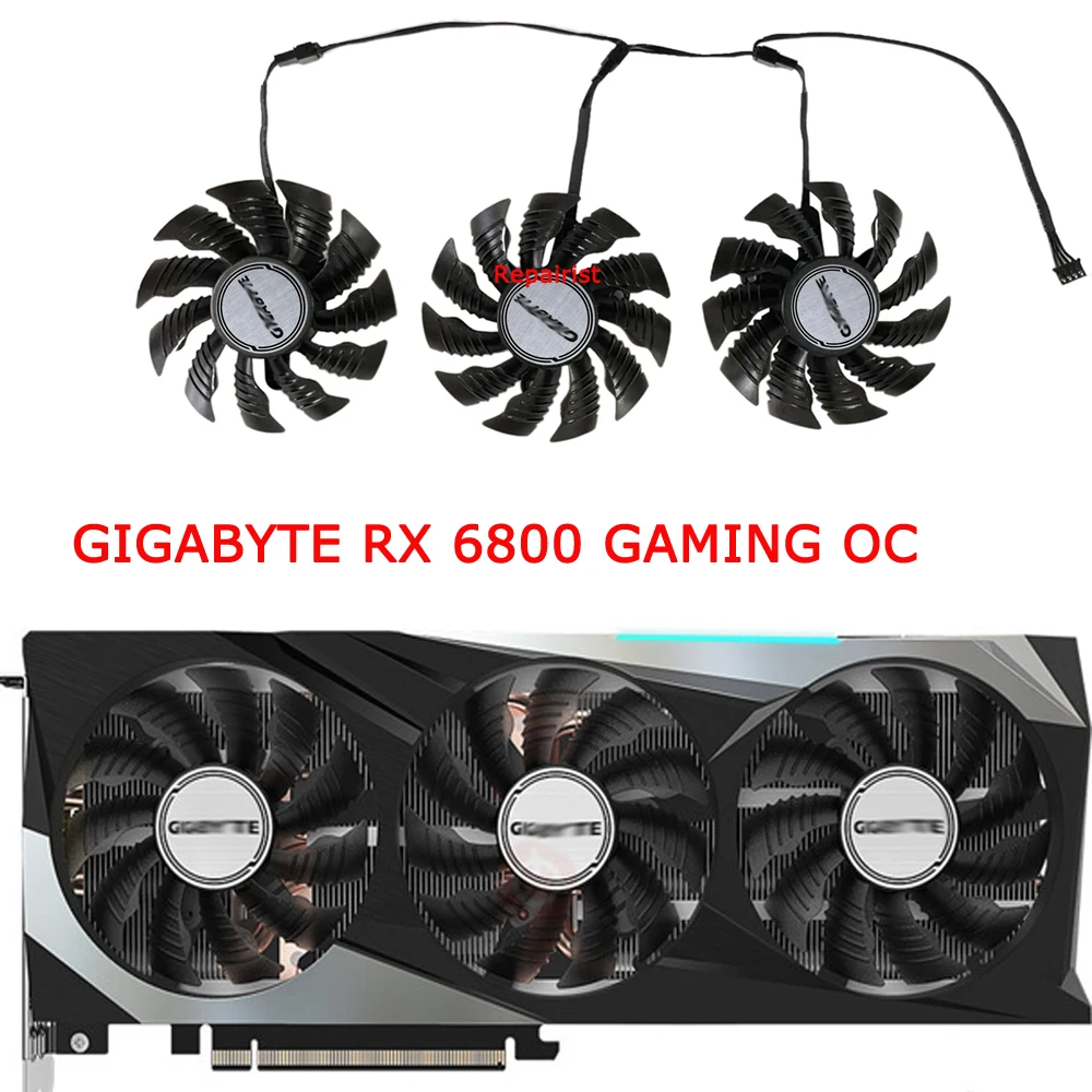 Вентилятор для видеокарты видеоохладитель пластина 6800 H размер 82-84 мм GIGABYTE RX 6900XT