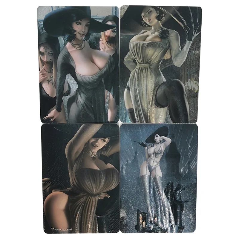 В наличии 4 шт./компл. сексуальные карты для девочек в стиле аниме Resident Evil Village Alcina