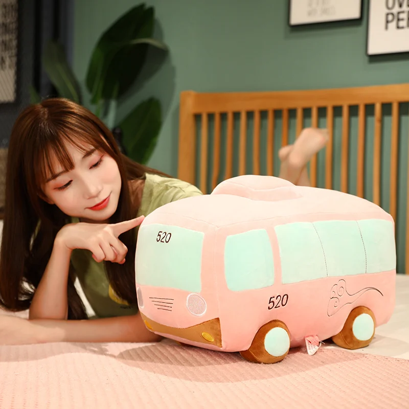 

Simulation Cartoon Car Bus Plush Toy Kawaii Car Doll Living Room Bedroom Decoration Sofa Cushion Gift For Boys
