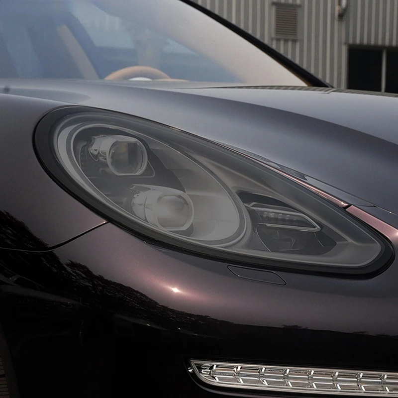 

2 Pcs Car Headlight Protective Film Smoked Black Tint Wrap Vinyl Transparent TPU Sticker For Porsche Panamera 970 2014 2015 2016