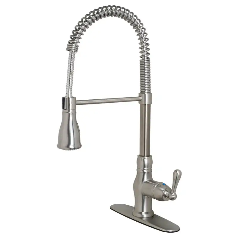 

Stainless Steel Single-Handle Kitchen Faucet With Pull-Down Spray