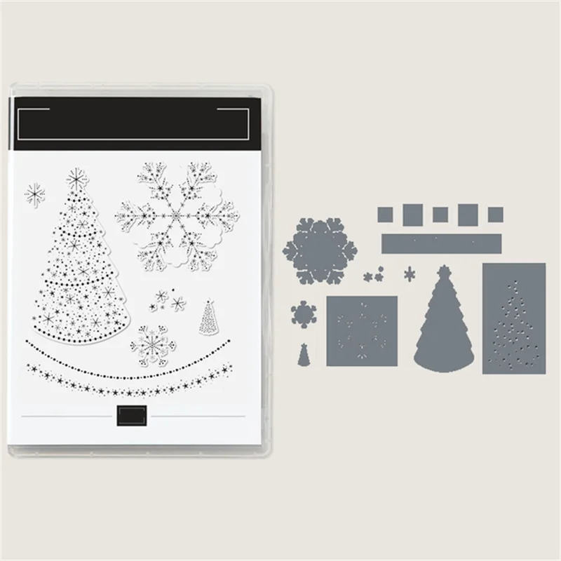 

Snowflake Tree Metal Cutting Dies And Stamps DIY Scrapbook Paper Card Template Handbook Decorative Album Craft Dies Cut New