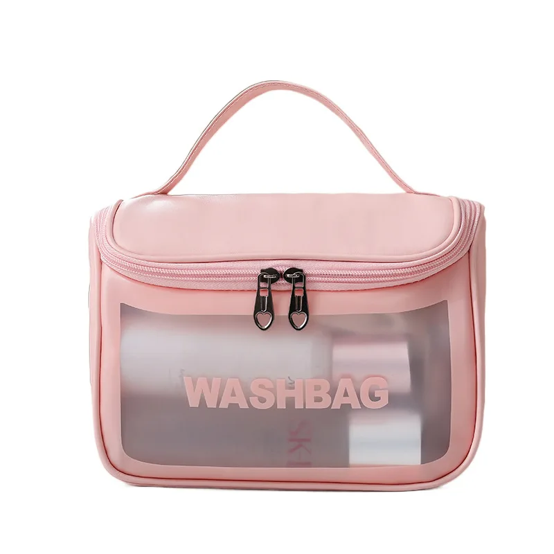 Travel Storage Toiletry Organize Women Waterproof PVC Cosmetic Portable Bag Female Wash Kit Transparent Zipper Make Up Case images - 6