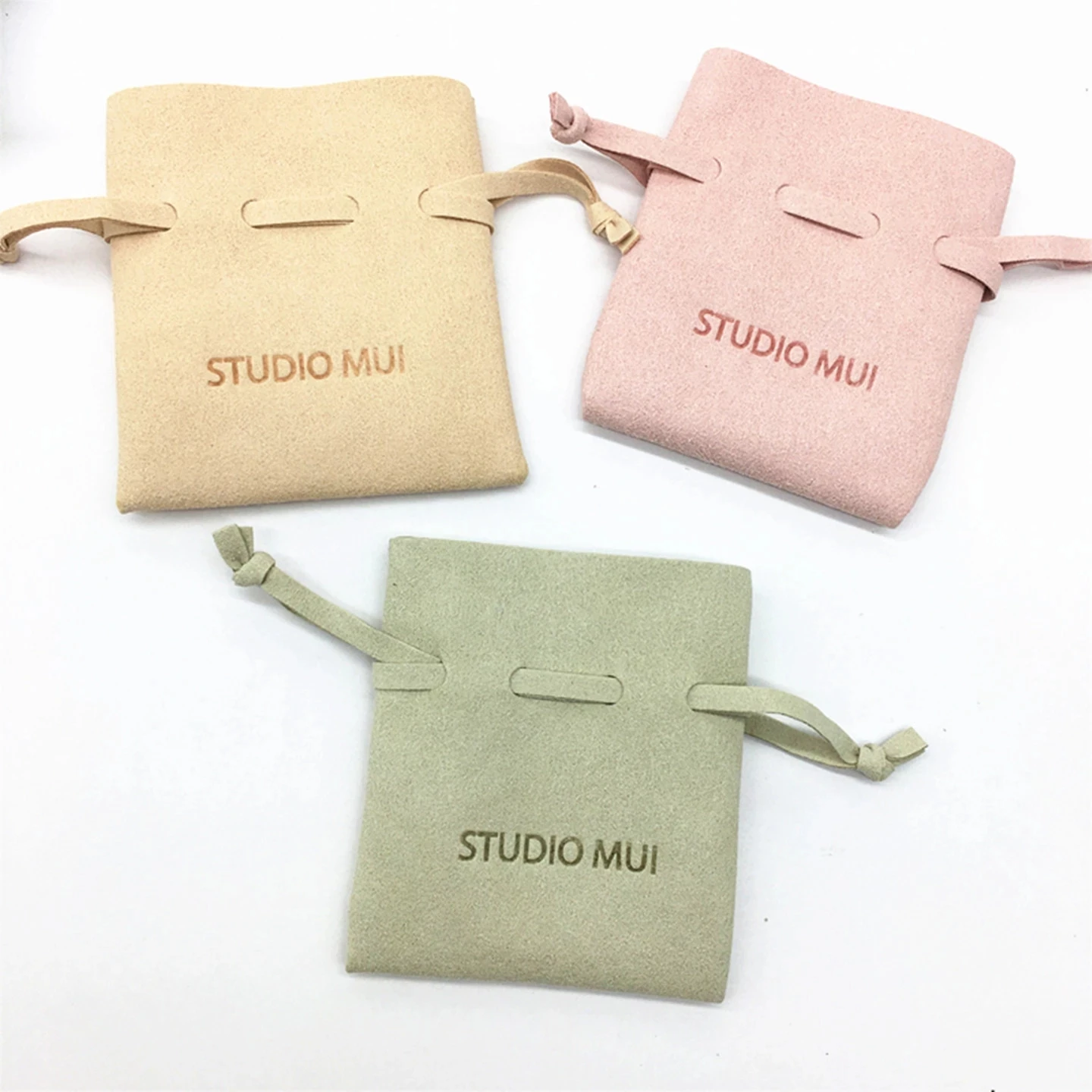 50pcs Custom Lucky Bags Jewelry Packaging Pouch Personalized Logo Chic Small Wedding Favor Bags Microfiber Necklace Earring