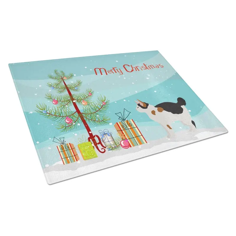 

Treasures CK4654LCB Manx 3 Cat Merry Christmas Glass Cutting Board Large, 12H x 16W, multicolor