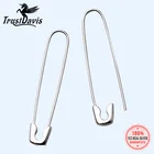 Серьги-скрепки женские из серебра 100% пробы, 925 Х0, 7 см, DS639