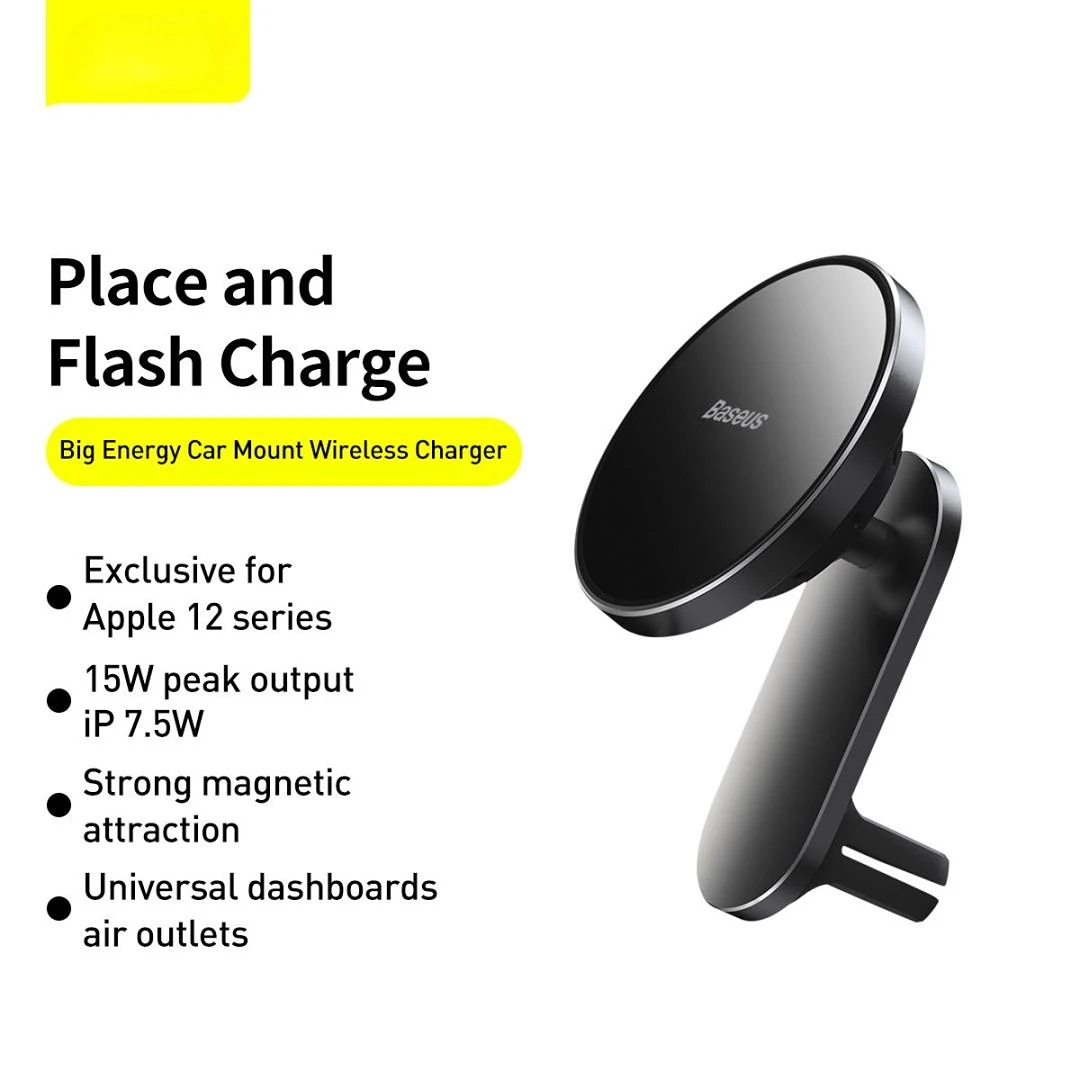 

Магнитный Автомобильный кронштейн Baseus, Беспроводная зарядка, центральная консоль, воздуховыпускное отверстие, универсальная стандартная ...