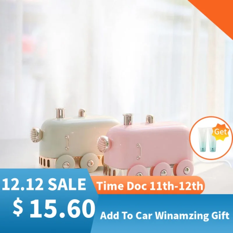 

Mini Train Humidifier Diffuser With Colourful LED Light Air Humidifier for Bedroom or Office, Auto Shut Off,birthday gift-300ml