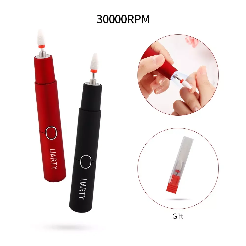 

NEW2023 Strong Nail Polisher 30000 RPM USB Chargable Nail Drill Machine Pen LED Light Nail Art Tools Cuticle Remover