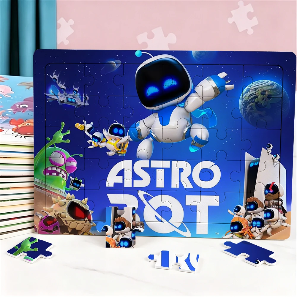 Фото Новые 30 шт. пазлов Astrobotes с аниме-принтом, развивающие семейные обучающие игрушки, пазлы для дня рождения, милые подарки №4