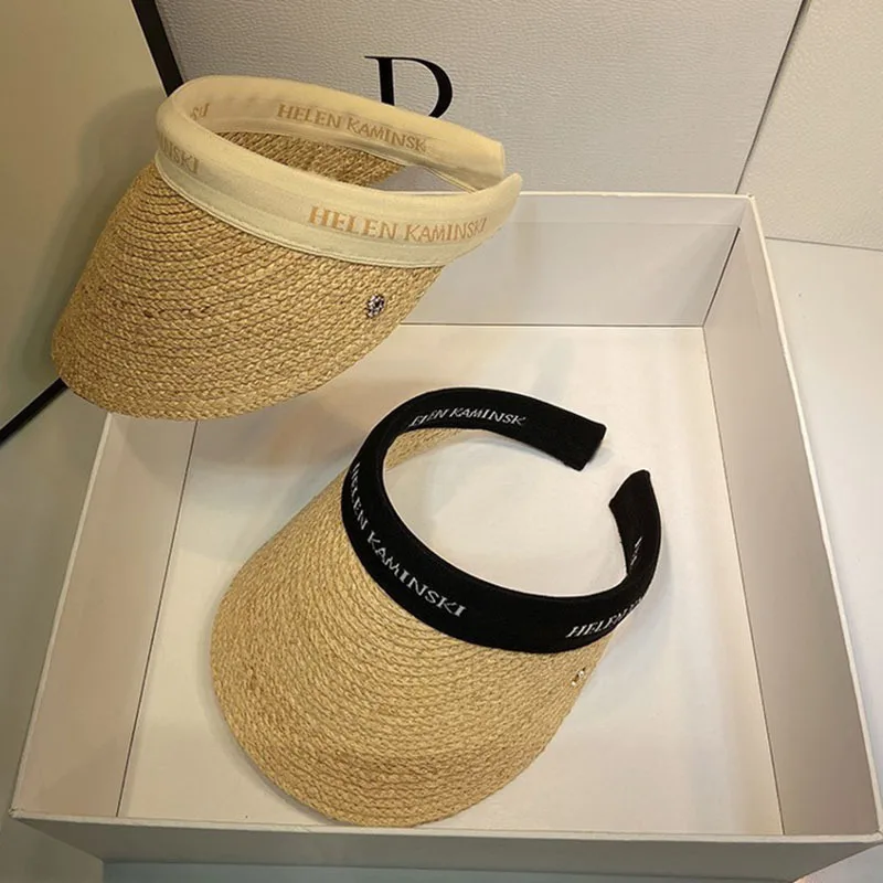 Женская Соломенная Панама из рафии летняя шляпа от солнца для занятий спортом на