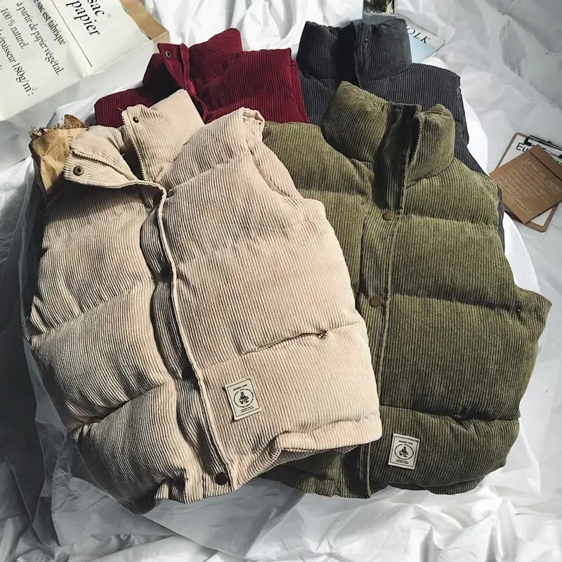 

Couple Cotton Waistcoat Thickened Vest Sleeveless Jacket Korean Men's Casual Vest Autumn Winter Version Warm Jacket Corduroy