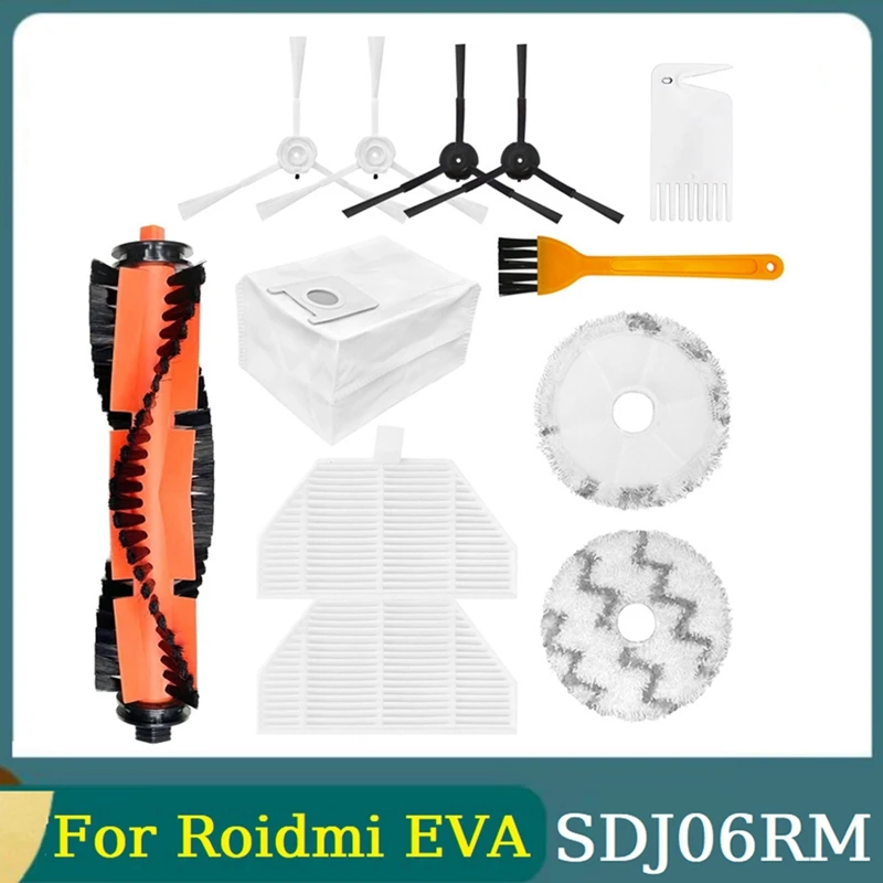 

For Roidmi EVA SDJ06RM Robot Vacuum Cleaner Replacement Spare Part Main Side Brush Filter Mop Cloth Dust Bag