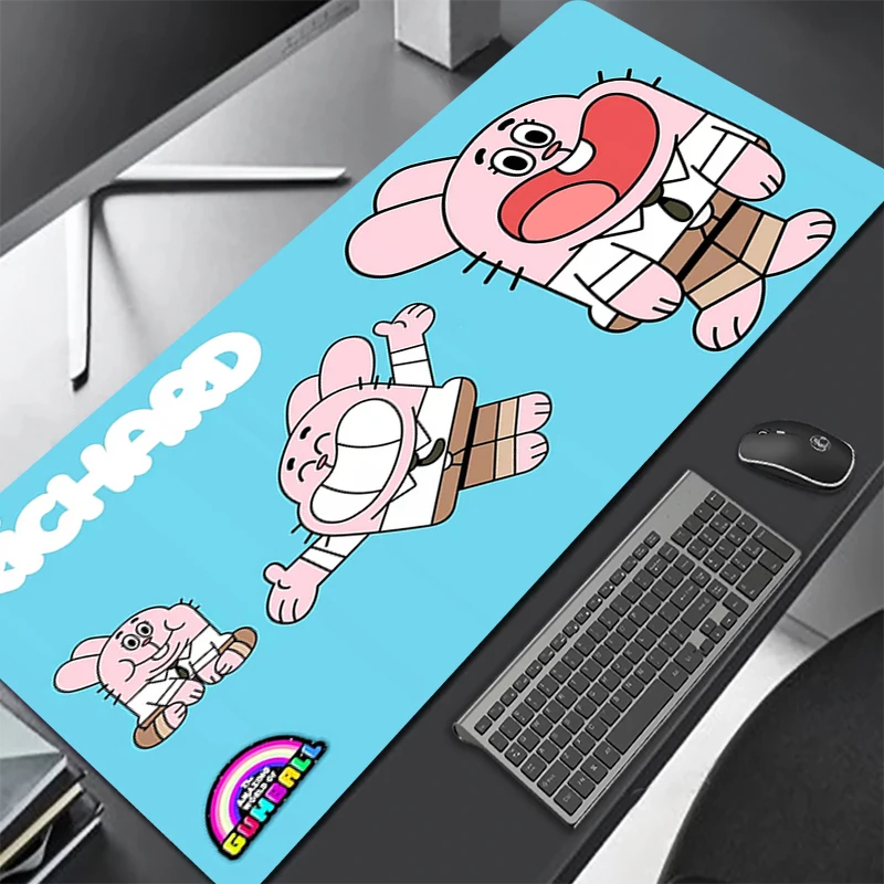 Аксессуары для ПК World Gumball, коврик для мыши в стиле аниме, игровой коврик для мыши Xxl, Настольный коврик, Игровая клавиатура, большая Расширенн...