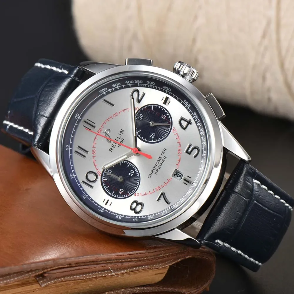 

Breitling-reloj deportivo multifunción para hombre, cronógrafo de cuarzo con fecha automática, de negocios, de lujo, Superior 3A
