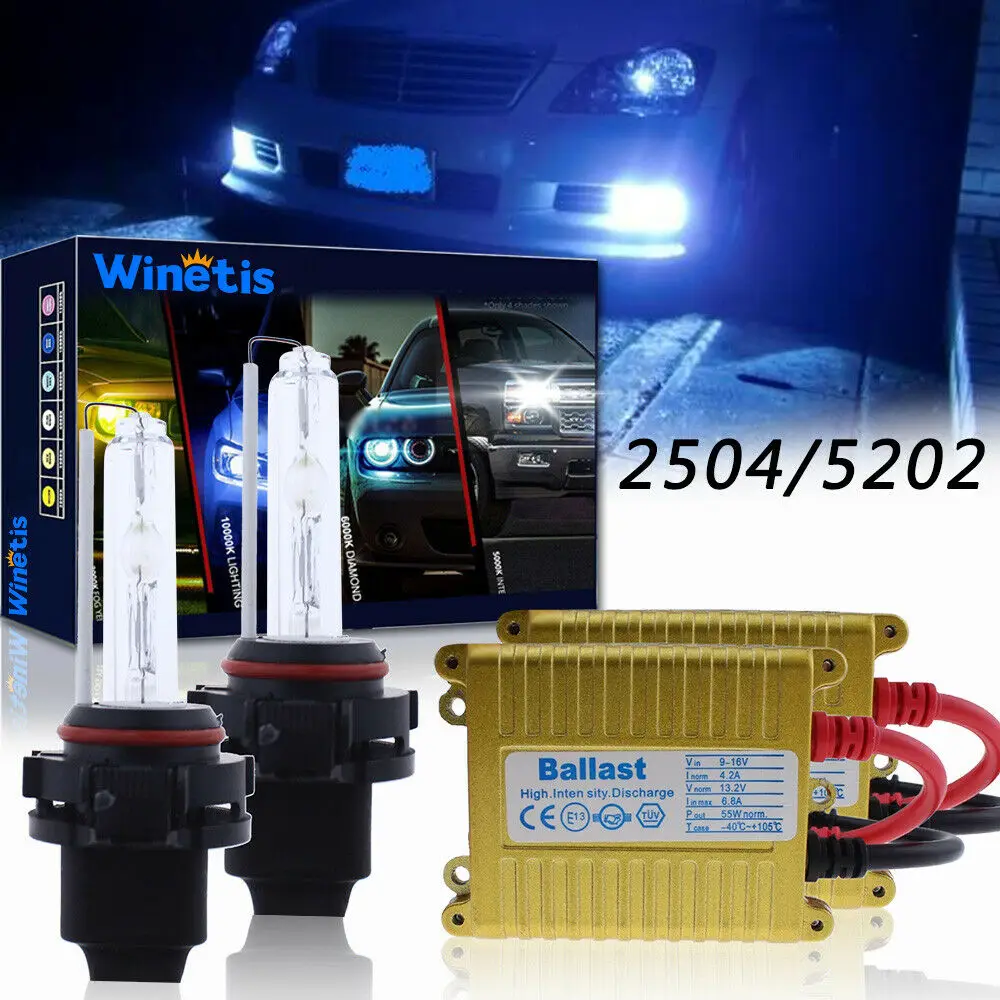 

55W 5202 Hid Fog Driving Light Bulbs Conversion Kit Replace Halogen Lamp Blue