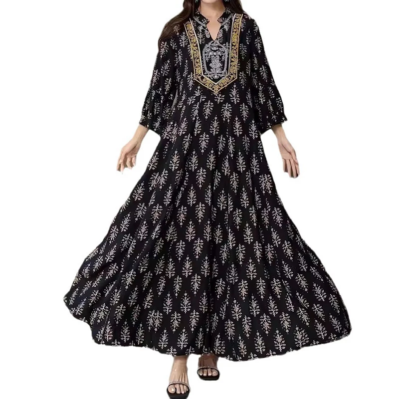 Индийское непальское этническое платье с вышивкой Летний Новый Стиль Юньнань