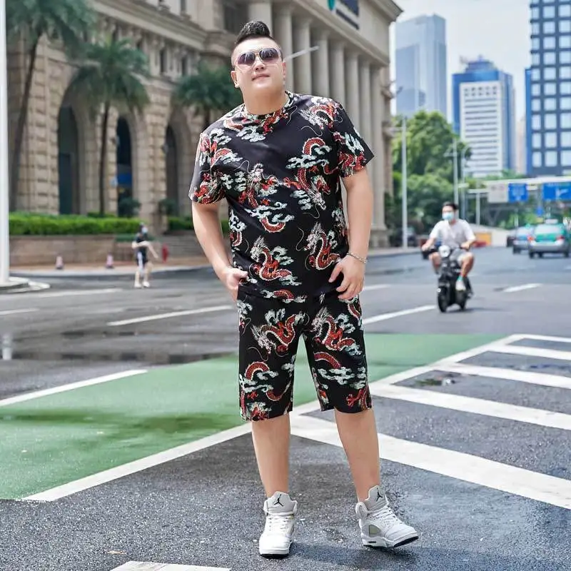 

Мужская одежда, летний пуловер с круглым вырезом для мужчин среднего и молодого возраста, с коротким рукавом и пятиконечными брюками, костю...