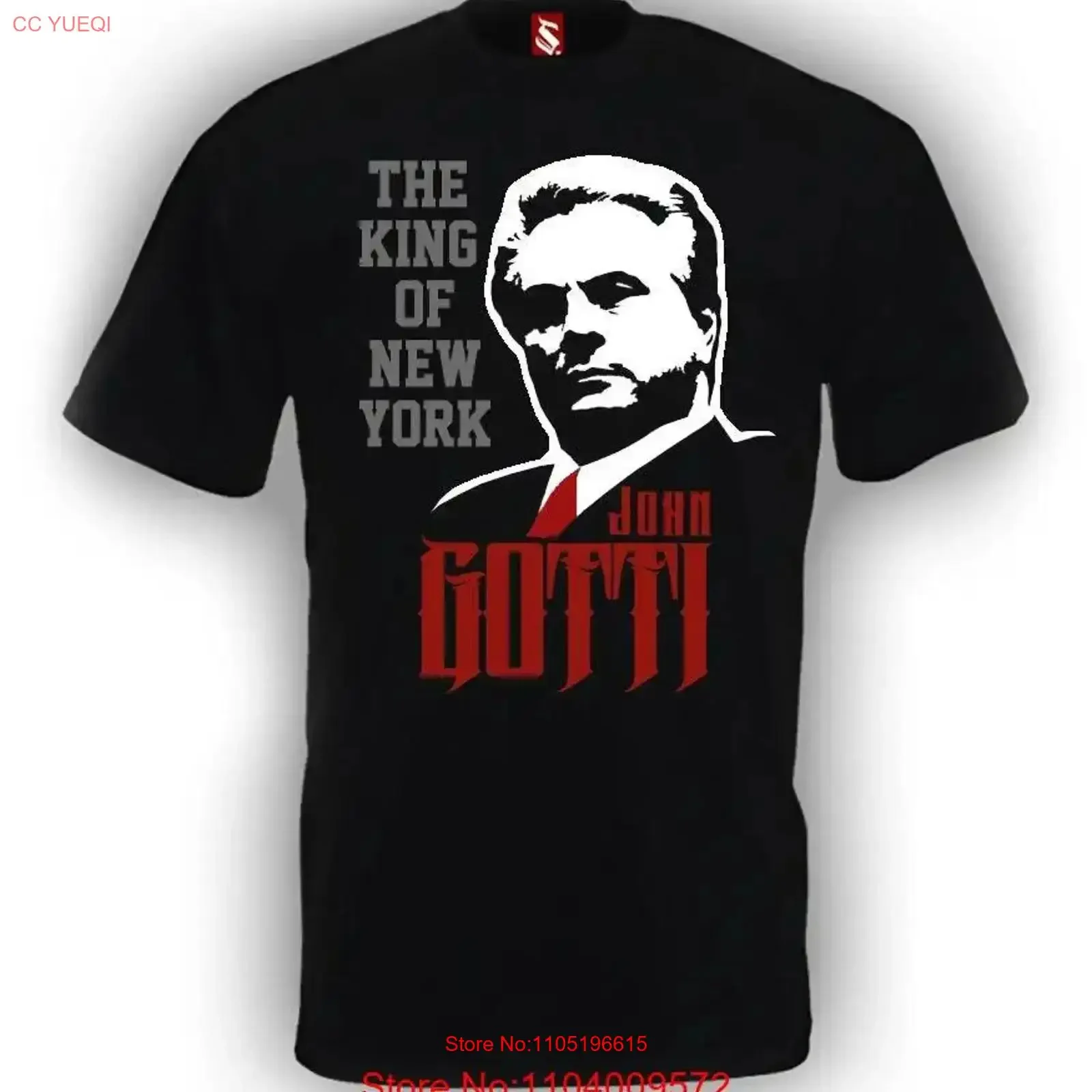 Фото Футболка SHOCKSTAR JOHN GOTTI, винтажный стираный топ для повседневной носки, модная растянутая повседневная универсальная дышащая футболка с рисунком унисекс №1