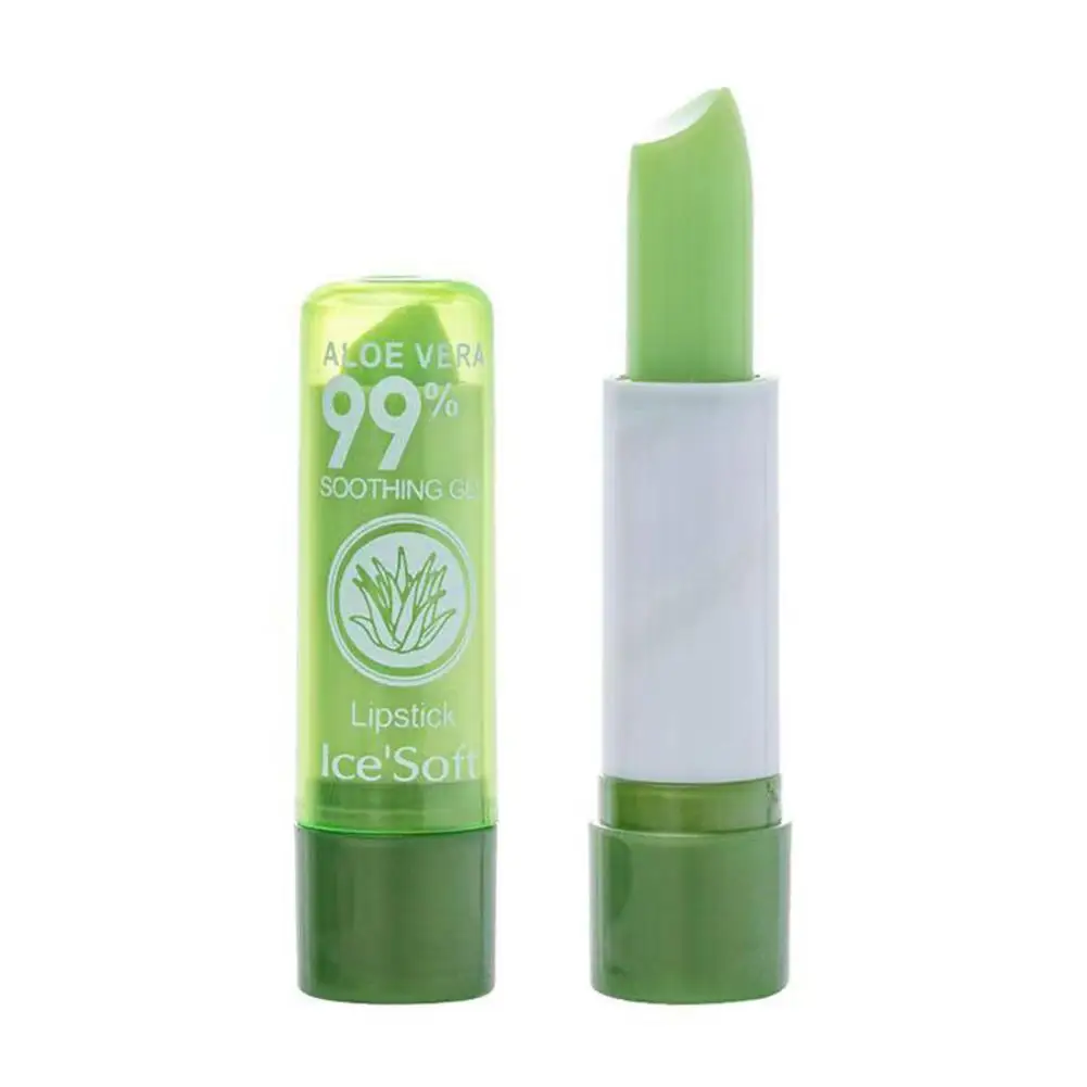 

1PC Moisture Lip Balm Long-Lasting Natural Aloe Vera Lipstick Color Mood Changing Long Lasting Moisturizing Lipstick Anti Aging