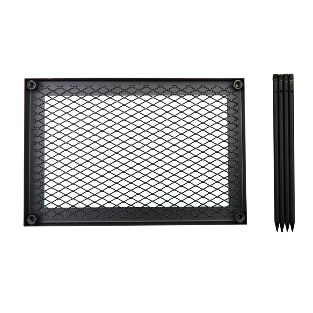 

Iron Foldable Mesh Picnics Portable Storage For Cooking Fire Grill Fishing Outdoor Camping Backpacking Hiking With Carrying Bag