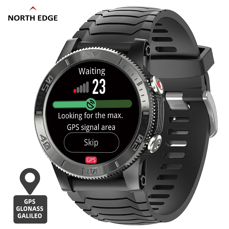 

NORTH EDGE 2023 New Sports Smart Watch GPS GLONASS GALILEO Heart Rate SpO2 VO2max Stress 120+ Sports Mode 18days Standby Compass