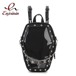 Imported Coffin Shaped Backpack for Young Girls Women Shoulder Bag Small Travel School Bag Japanese Ita Purse