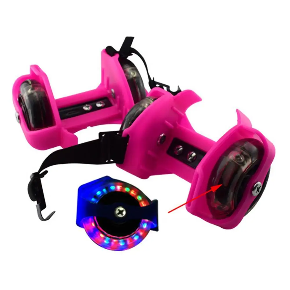 

2pcs Kids Outdoor Adjustable LED Flash Wheel Heel Shoes Professional Skates