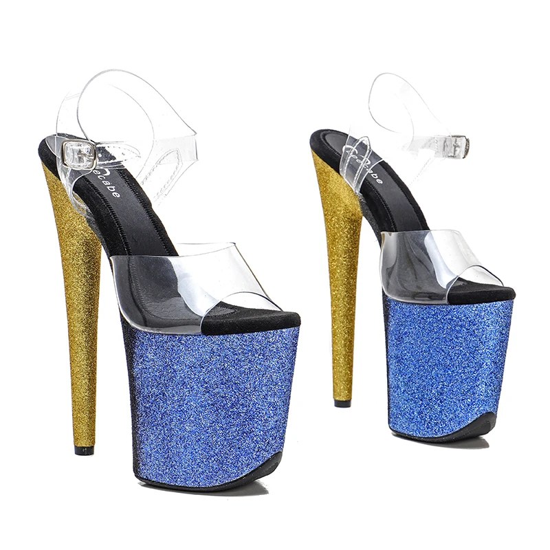 Leecabe Colorful Glitter 20cm/8inches Color pole dance sandals lady shoe high heel platform dance shoes
