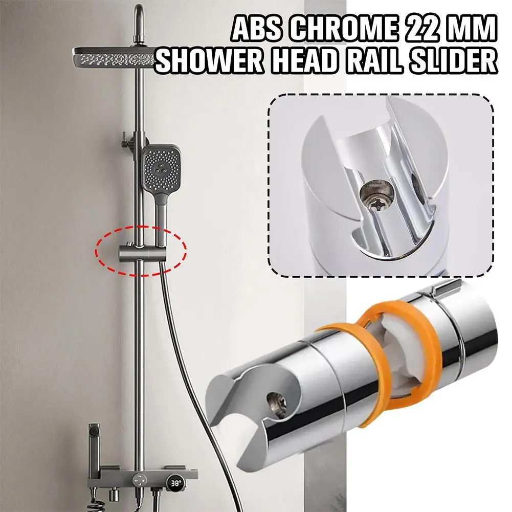 Adjustable Shower Head Holder 18 To 25mm Universal Bracket ABS Chrome Plated Hand Shower Rail Slider Clamp Shower Head Slide