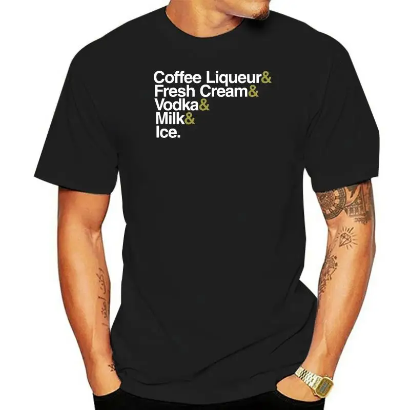 

cocktail recipe list white russian t shirt Printing 100% cotton size S-3xl Formal Graphic New Style Summer Style Kawaii shirt
