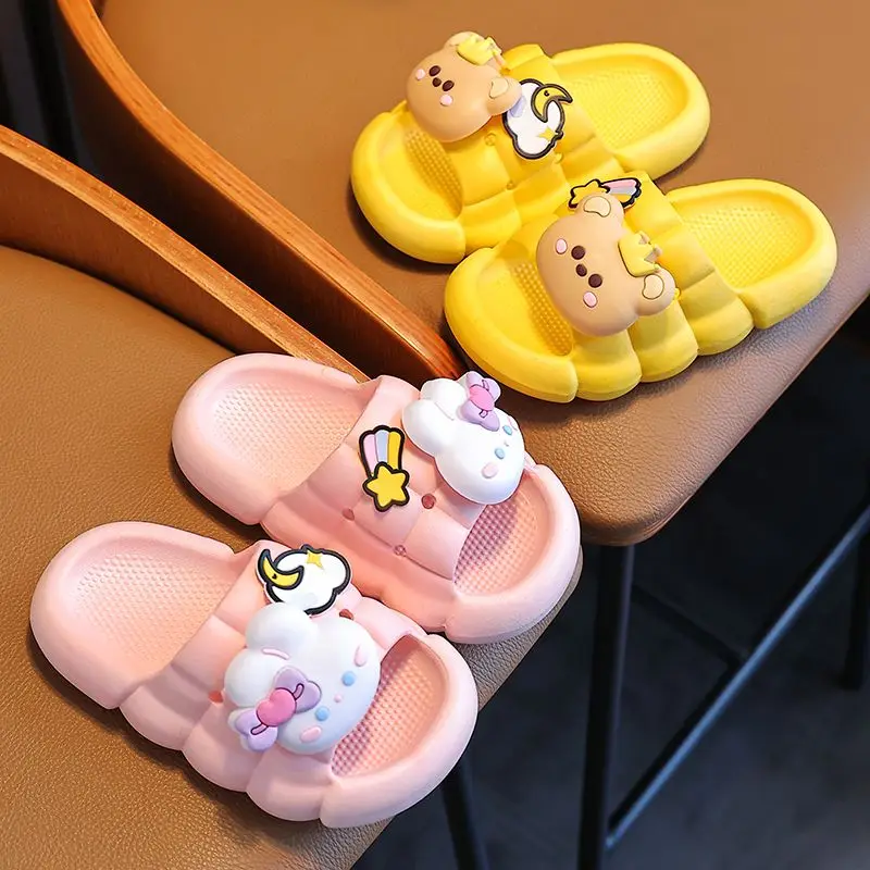Children's Summer Slippers New Cute Animals Slippers Baby Toddler Non-slip Indoor Slides Kids Breathable Flop Flops Boys Girls