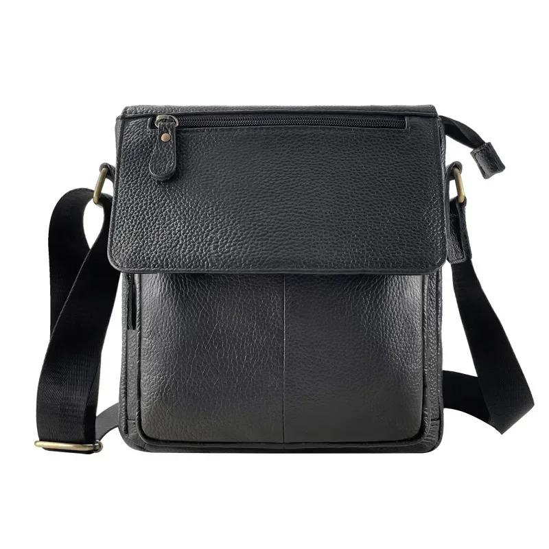 Винтажная мужская сумка через плечо из натуральной кожи небольшой