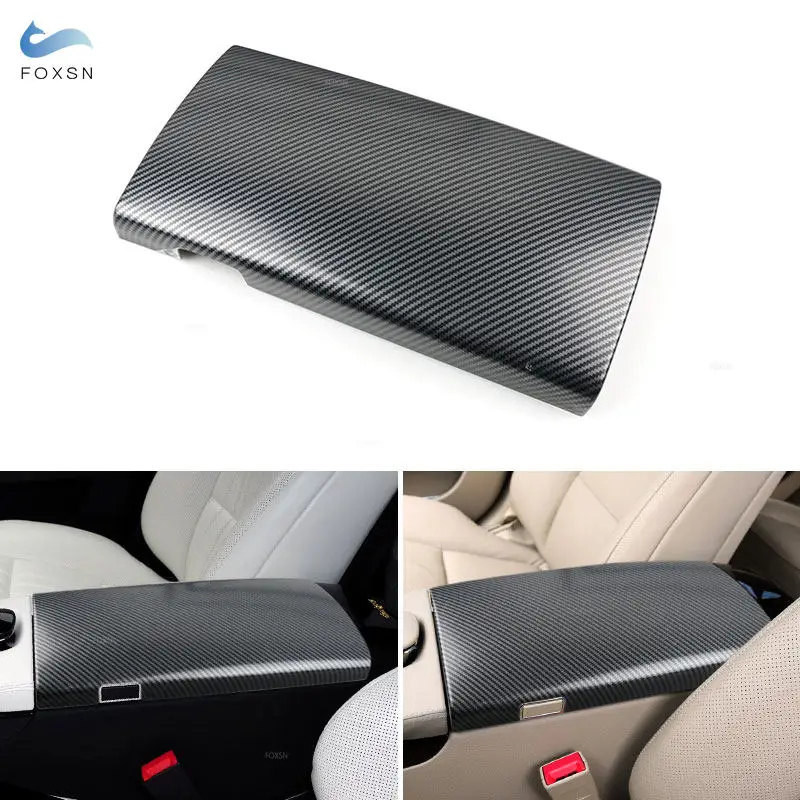 

For Mercedes Benz S Class W221 2008 2009 2010 2011 2012 Carbon Fiber Texture ABS Center Console Armrest Box Pad Cover Trim