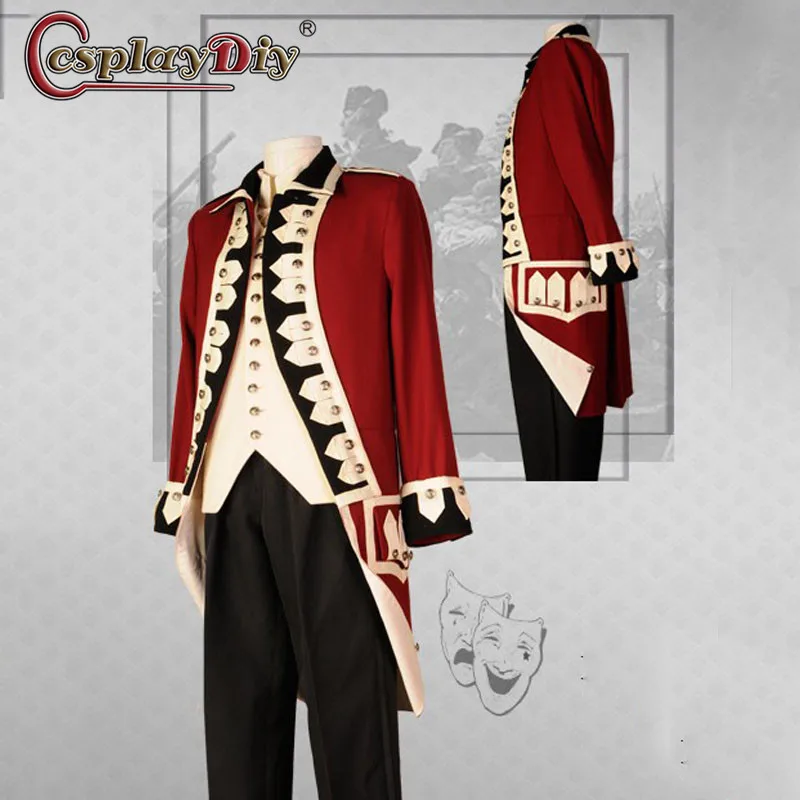 Cosplaydiy мужской исторический костюм Гамильтона, куртка, Джордж Вашингтон, костюм хасара 1920-х годов, Мужская одежда, форма для косплея в колониальном стиле