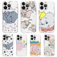 dumbo flying elephant luxury phone case for iphone 13 11 12 pro max x xr xs 7 8 plus se 2020 silicone clear cover fundas coque