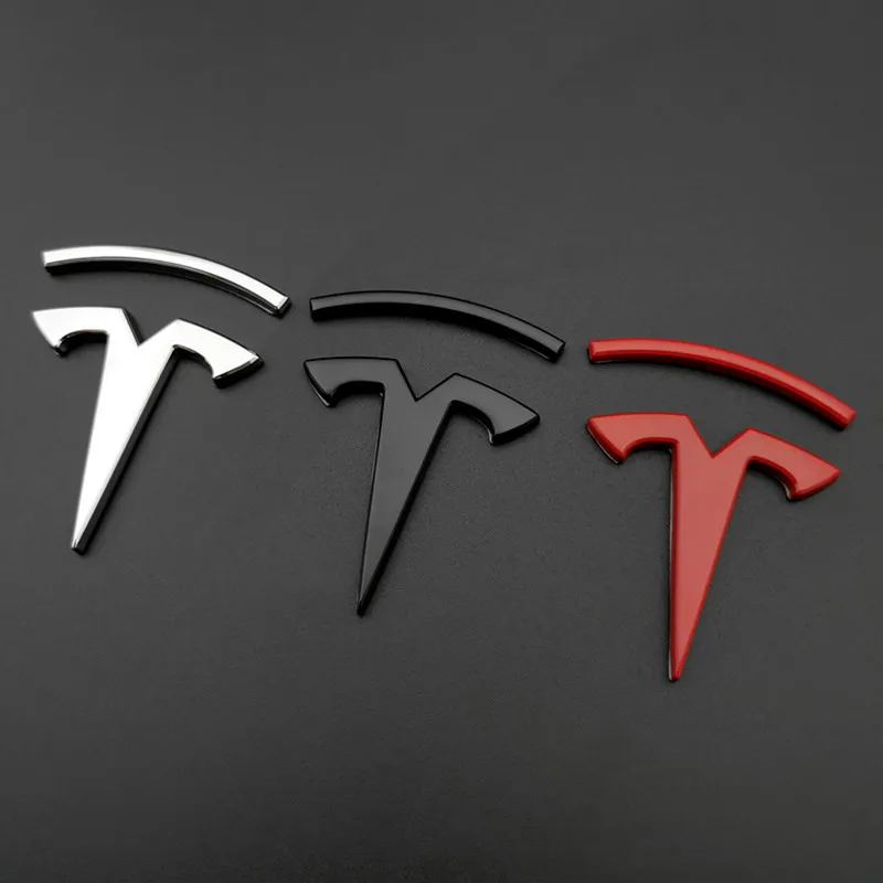 

For Tesla Model 3/Y/S Tesla Logo Metal Car Sticker Modification Body Sticker Side Label 3D Personalized Creative Car Tail Label