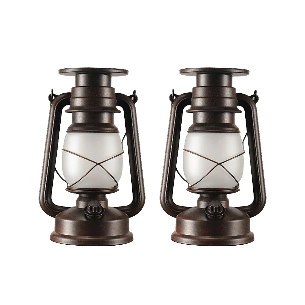 

2pcs Party Backyard Multifunction Landscape Outdoor Waterproof Home Decor Flickering Flame Adjustable Solar Hanging Lantern