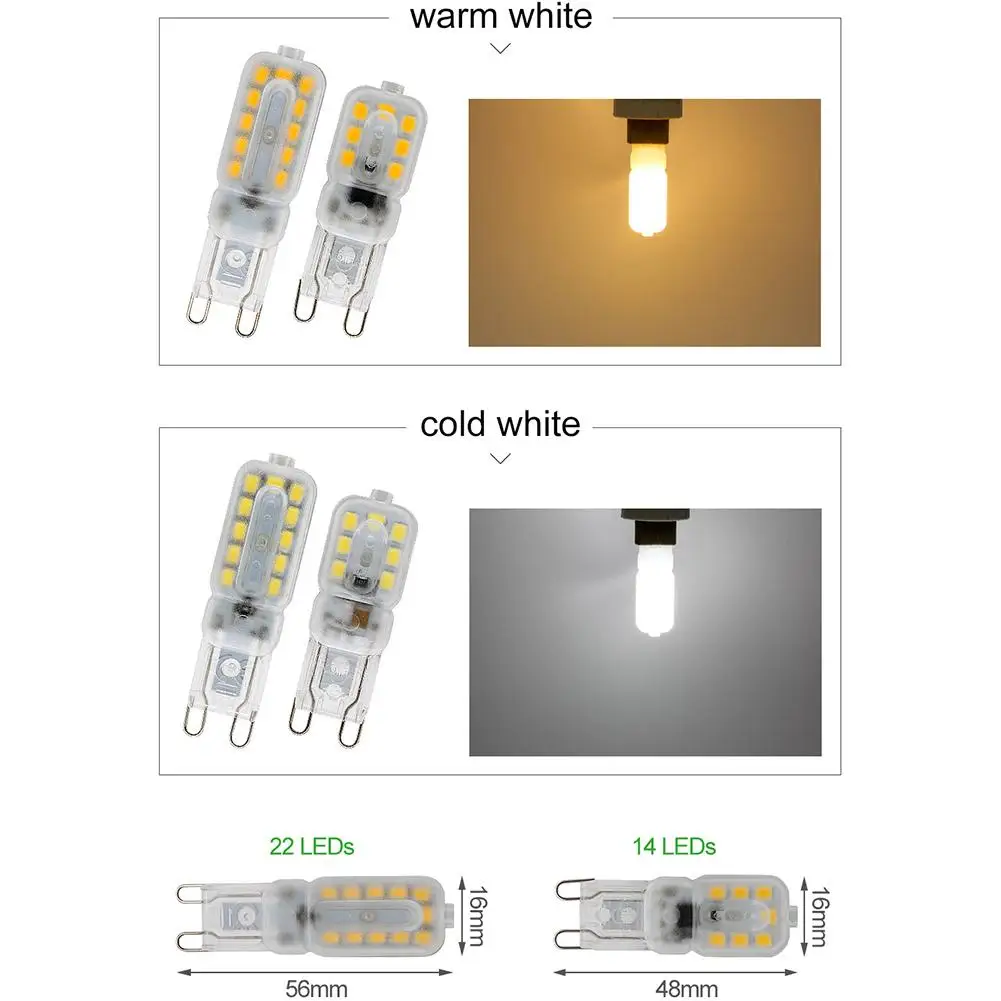 

G9 3W 5W 7W Dimmable LED Light Silicone Crystal Halogen Corn Bulb Lamp 110V 220V Wholesale price DropShipping