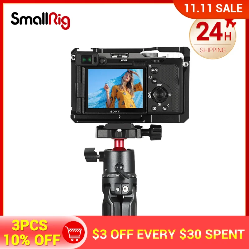 

SmallRig Lightweight Vlog Kit For Sony A7C Camera Cage Set With Tabletop Mini Tripod Panoramic Ball Head Rig Set 3134