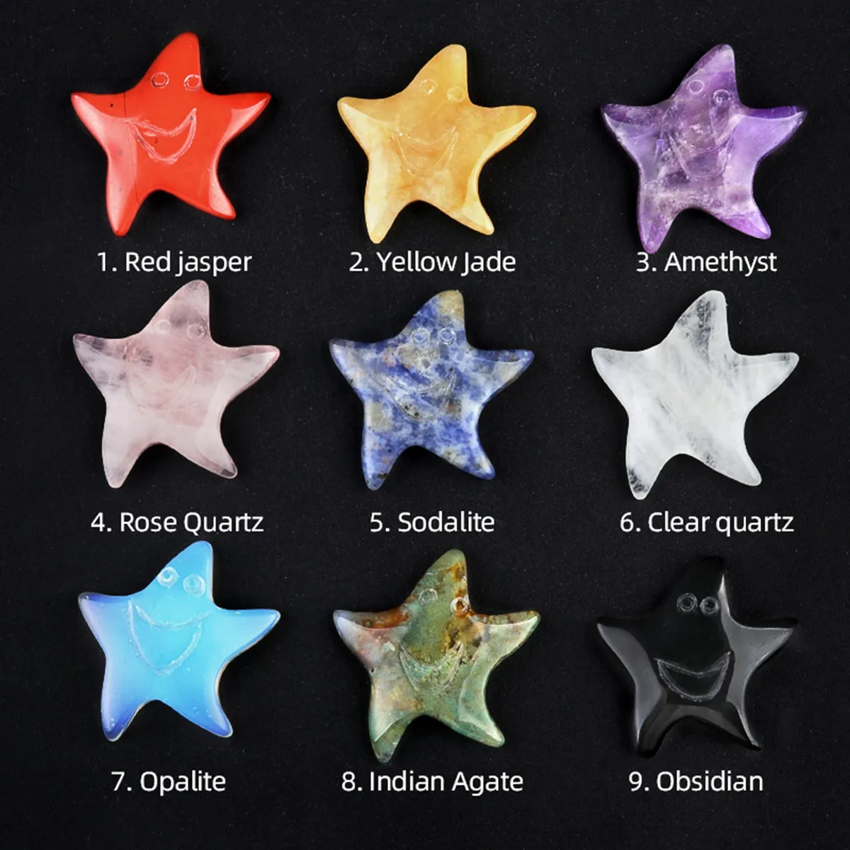 Желтая Нефритовая статуэтка с орнаментом улыбающейся морской звезды скульптура