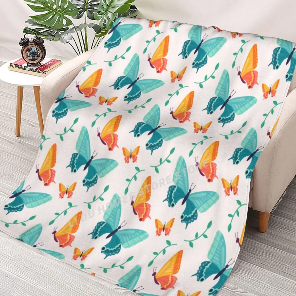 

Beautiful Butterflies Multicolored Throw Blanket flannel Collage Blanket Bedding soft Cover Bedspreads Blankets