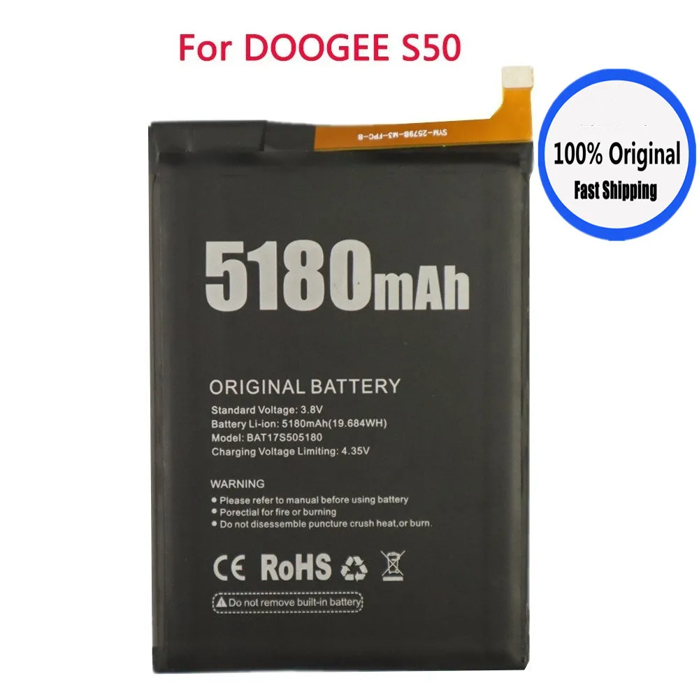 Новинка 5180 мАч 100% Оригинальная батарея Для Doogee S50 BAT17S505180 сменные батареи для